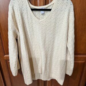 Chicos Size 3 Cream Sweater